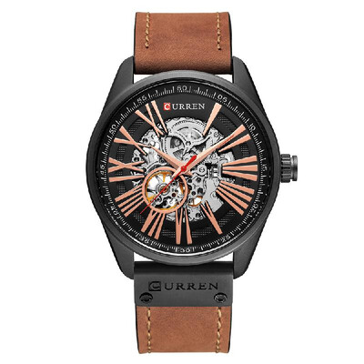 

CURREN 8299 Men Watch Brand Mechanical Tourbillon Watch Wristwatch Calendar Leather Automatic Self-wind Sports Clock
