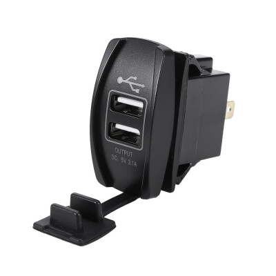 

Dual usb power charger 12V dual usb socket car charger power adapter 31A 5V output 4 LED light for all phone