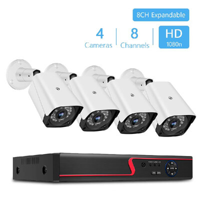 

1080n Pro HD 8CH Video Security Digital Recorder 4pcs Analog Security Cameras HDD Not Included EU Plug
