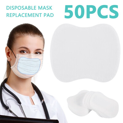 

50 PCS Non-woven three-layer mask pad -bag-white disposable gasketPad For Various Mouth Mask Only Mask Pads