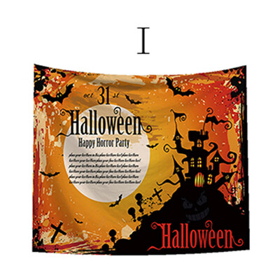 

Toponeto Castle Skull Ghosts Pumpkin Head Halloween Theme Tapestry