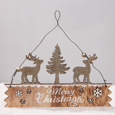 

Wooden Wall Door Sign Banner Hanging Plate Board Wooden Merry Christmas Hanging Xmas Decoration