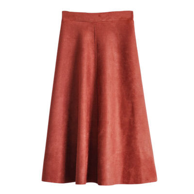 

Autumn women long skirt elegant high waist solid A-line female solid femme Skirt