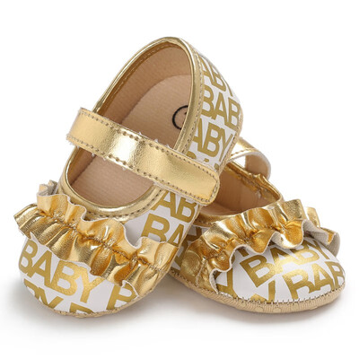 

Shiny Sweet Gold Silver Princess Shoes Baby Toddler Girls First Walkers Shoes A19