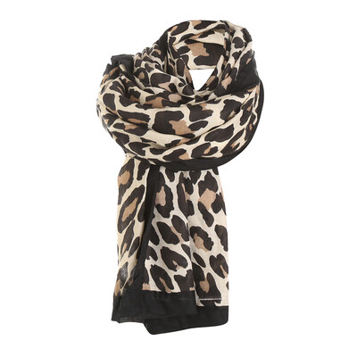 

Gobestart Women Winter Warm Leopard Printed Long Shawl Linen Soft Long Neck Scarf
