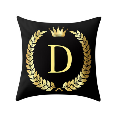 

Siaonvr Pillow Cover Black&Gold Letter Pillowcase Sofa Cushion Cover Home Decor