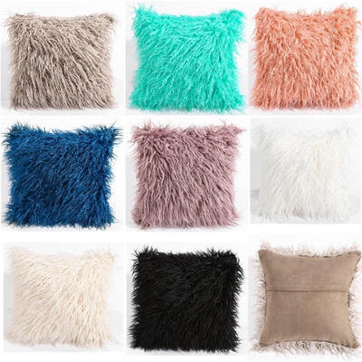 

Luxurious Soft Fur Wool Cushion Cover Pure Color Fur Pillowcase 18&quotx18&quot
