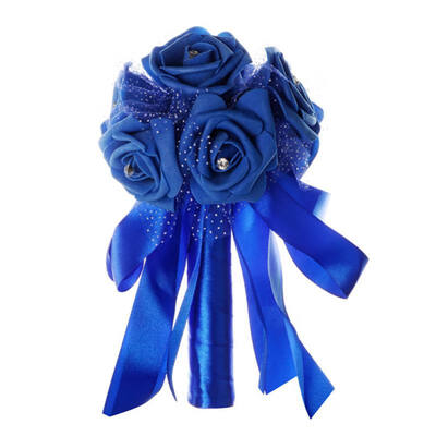 

Artificial Silk Rose Bridal Flowers Sweet Wedding Bouquet Bridal Flower for Bride Bridesmaid Wedding Lace Rhinestone Decor