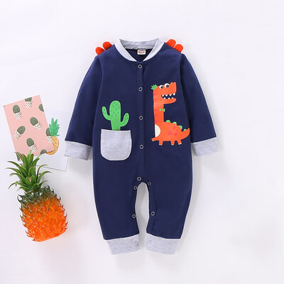 

Spring Autumn Casual Jumpsuits Baby Bodysuits Cartoon Printied Long Sleeve Rompers Kids Bodysuits