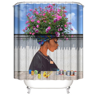 

Toponeto New Waterproof Shower Curtain with 12 Hooks 3D Printed Bathroom Polyester