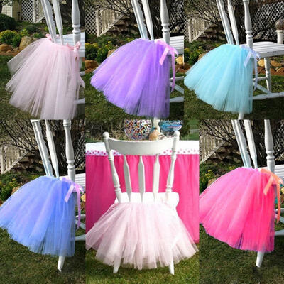 

Pricess Tulle Tutu Chair Skirt For Wedding Party Birthday Baby Shower Home Decor