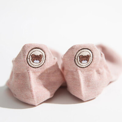 

10 Color Ladies Kawaii Boat Socks Cartoon Bear Embroidery Women Autumn Socks Slippers Low To Help