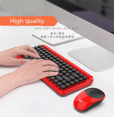 

New retro dot punk keyboard mouse combo DPI Adjustable computer office home keyboard&mouse set fashion gift