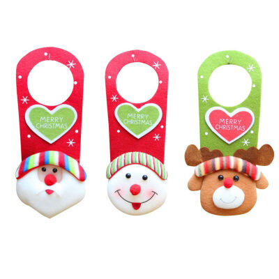 

Xmas Cartoon Santa Snowman Deer Door Hanging Pendant New Year Party Holiday Christmas Ornaments Home Decorations