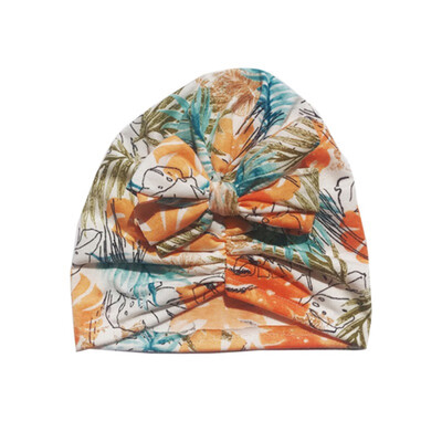

Baby Girl Hairband Floral Print Bowknot Elastic Hats Turban Cap Cute Soft Infant Hair Accessories