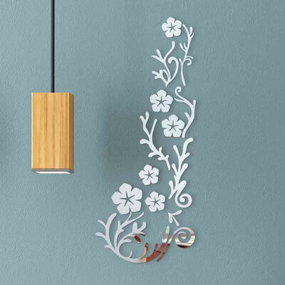

Toponeto 3D Mirror Flower Art Acrylic Mural Decal Removable Wall Sticker Room Decor