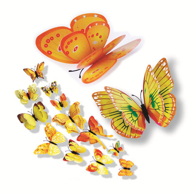 

Gobestart 12pc 3D Butterflies Wall Stickers Home Decor Art Wall Decals A