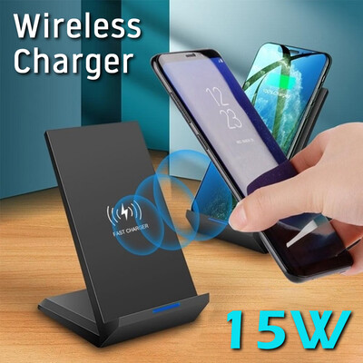 

Qi Wireless Fast Charging Phone Charger Stand Dock For iPhone Samsung S8 S10 15W