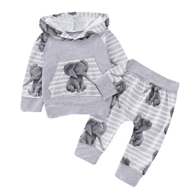 

Baby Hooded Long-sleeved SweatshirtPants Childrens Suit New Autumn 2019 Cotton Baby Boy Clothes Set 2pcs Casual Outfits 0-2Y