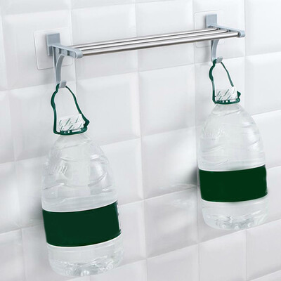 

Gobestart Double Chrome Wall Mounted Bathroom Towel Rail Holder Shelf Storage Rack Bar
