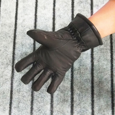 

QIUYAN sheep fur one leather men&women warm thick waterproof windproof gloves 18459