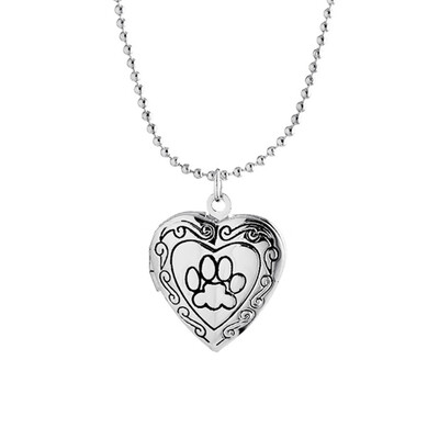 

Photo Frame Memory Locket Necklace Pendant Pet Cat Dog Paw Footprint Necklace