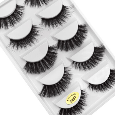 

Gobestart 5 Pair 3D Natural Thick False Fake Eyelashes Eye Lashes Makeup Extension