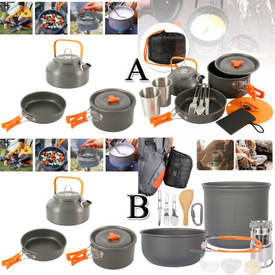 

41015 Pcs Portable Outdoor Kettle Cup Pot Set Aluminum Cookware Set Camping Tableware Kit