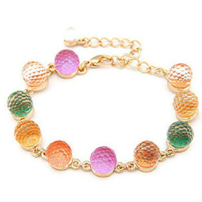 

New Arrivals Candy Color Crystal Bracelet Golden Ladies Woman Beautiful Bracelet