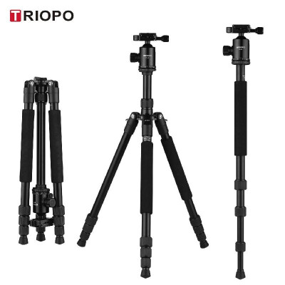 

TRIOPO M2508 Aluminum Alloy Camera Tripod Monopod with D-2A 360° Panoramic Ball Head 4-Section Extendable Max Height 164cm Compat