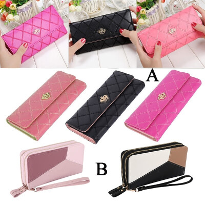 

Ladies Wallet Leather Double Zipper Wallet Women Purse Wallet with Card Compartment