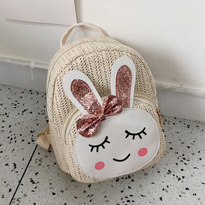 

New Boy Girl Straw Cartoon Backpack School Rucksack Bag Special Necessary