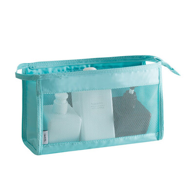 

Square Grid Makeup Bag Travel Storage Washing Bag Handle Hanging Carrying Bag Closet Organizer Storage Bag 26158cm
