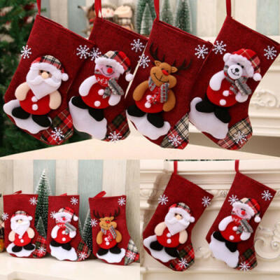 

Christmas Stocking Mini Sock Santa Claus Candy Bag Xmas Tree Hanging Decor Gift