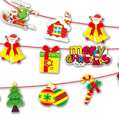 

Gobestart Christmas Paperboard Pennant Flags Banners Hanging Buntings Garland Banner