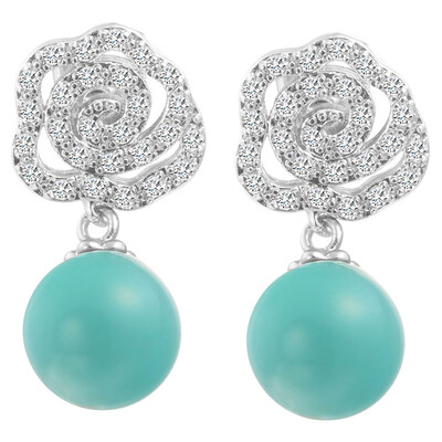 

2pcs Diamond Pearl Creative Pearl Earrings New Blue Fashion Earrings