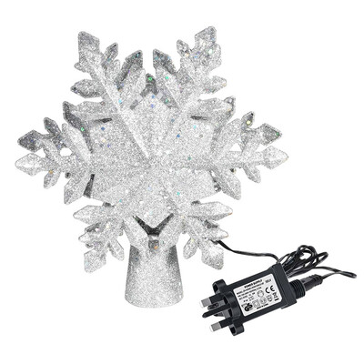 

Siaonvr Christmas Tree Topper Projector 3D Lighted Ornaments Snowflake Tree Light Decor
