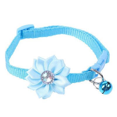 

New Fashion Adjustable Pet Bell Pendant With Flowers Pet Dog Collar Pet Decor Accessories