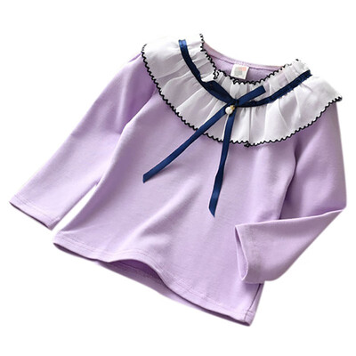 

Cute Girls T-shirt Autumn Spring Floral Cotton Children Clothes Baby Long Sleeve Tops Tees Blouse