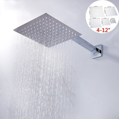 

Willstar 4681012" Stainless Steel Square Shower Head Rainfall Bathroom Shower Head