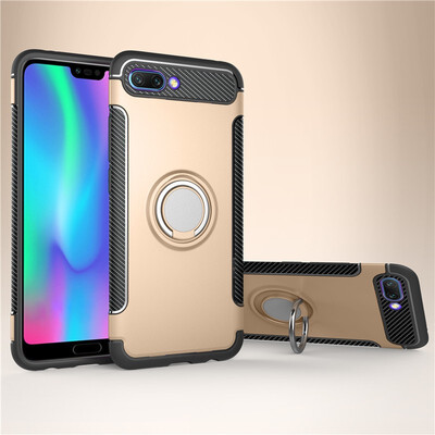 

Back Cover For Huawei Honor 10 Honor10 Case Car Holder Stand Hard PC Silicon Ring Suction Bracket Celulars Fecoprior