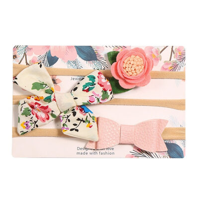 

New Cute Children Girl Floral Pattern Bowknot Design Elastic Hair Accessory Band Rope Ponytail Holder Headbands