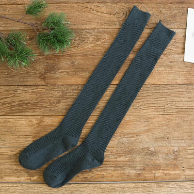 

Women Stockings Cotton Blends Ribbed Thigh High Over The Knee Thick Warm Long Casual Schoolgirl Wear