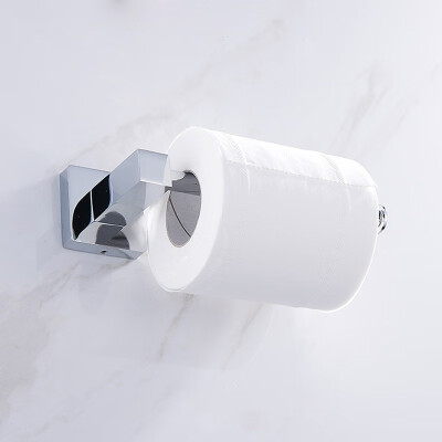 

Zinc Stainless Steel Bathroom Accessory Chrome Square Wall Mounted Toilet Roll Tissue Paper Holder