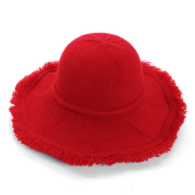 

Autumn&winter new female currents Su-empty big along the hat simple basin hat fisherman hat can fold solid color warm wool hat