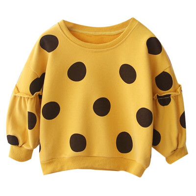 

Autumn Kids Baby Girl T-Shirt Polka Dpt Print Sweatshirts Casual Toddler Coat Long Sleeve Outerwear T-Shirt