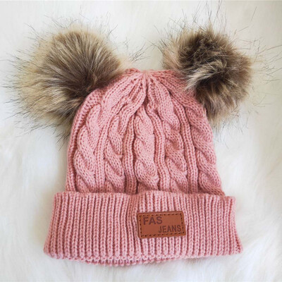 

Fashion Pompon Winter Caps Lovely Warm Knit Cap Baby Hat Boys Girls Pom Poms Hat