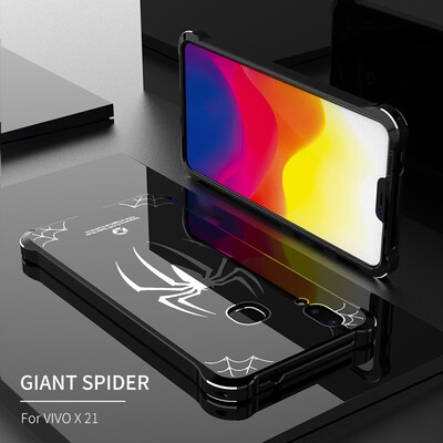 

Original R-JUST Case For VIVO X21 Luxury Spider Aluminum Metal Bumper Mirror Acrylic Back Cover For VIVO X21 Screen Fingerprint