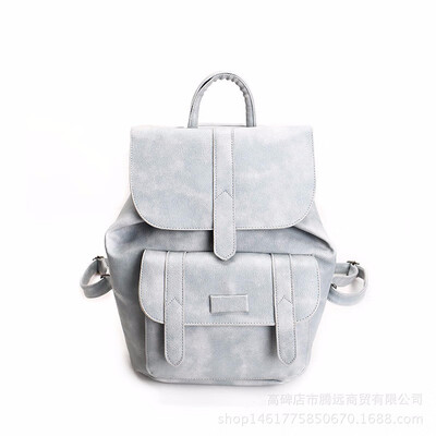 

Backpack Women PU Leather School Bag Solid Vintage Girl Shoulder Bag Handbag New