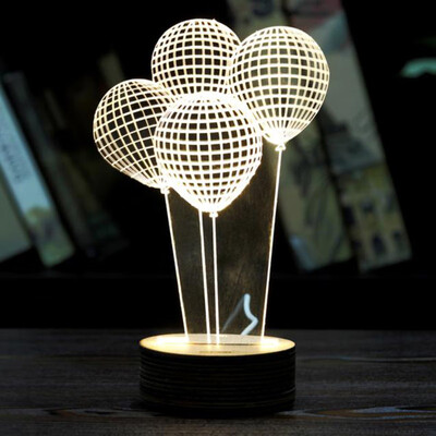 

Gobestart Balloon 3D Unique Lighting Effects Optical Illusion Home Decor LED Table Lamp